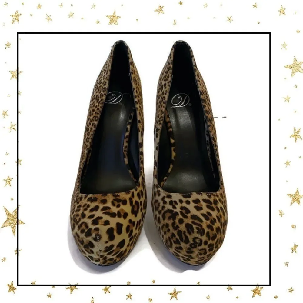 Delicious Women's Platform Cheetah Heels 5.5